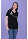 TAŞLI İŞLEMELİ BASKILI TSHİRT